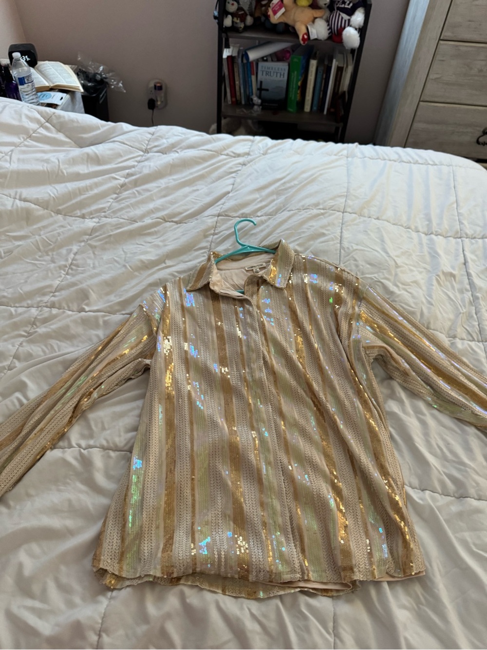 Gold Sequin Long-Sleeve women’s Shirt